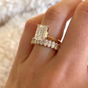 The Ballier Ring- Oval Cut 2x4 mm (14k Yellow Gold / Moissanite) - Size 3.75